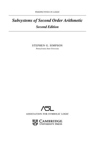 Tapa de Subsystems of second-order arithmetic