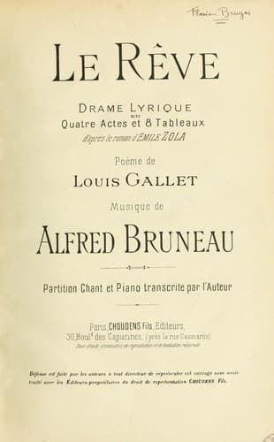 Tapa de Le rêve