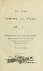 Tapa de Studies in the science and history of music