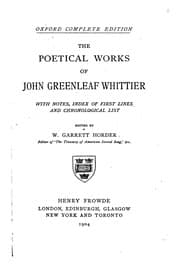 Tapa de The Poetical Works of John Greenleaf Whittier: With Notes, Index of First Lines and ..