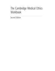 Tapa de The Cambridge medical ethics workbook