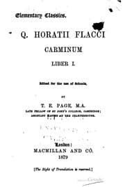 Tapa de Q. Horatii Flacci Carminum liber I [-IV] ..
