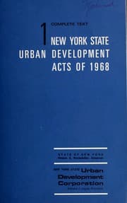 Tapa de New York State urban development acts of 1968