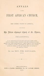 Tapa de Annals of the first African church, in the United States of America