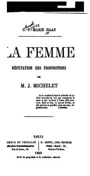 Tapa de La femme: réfutation des propositions de M. J. Michelet