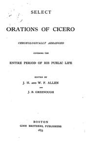 Tapa de Select orations of Cicero, chronologically arranged covering the entire ..