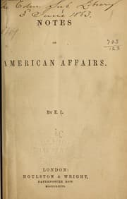 Tapa de Notes on American affairs
