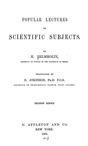 Tapa de Popular lectures on scientific subjects