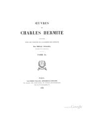 Tapa de Œuvres de Charles Hermite