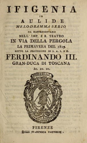 Tapa de Ifigenia in Aulide