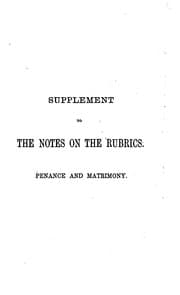 Tapa de Notes on the rubrics of the Roman Ritual. [With]