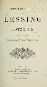 Tapa de Théâtre choisi de Lessing et de Kotzebue