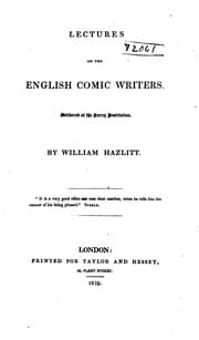 Tapa de Lectures on the English Comic Writers: Delivered at the Surry Institution