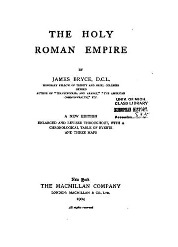 Tapa de The Holy Roman Empire.