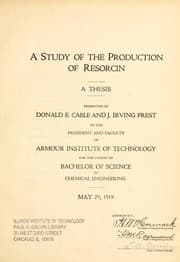 Tapa de Study of the production of resorcin