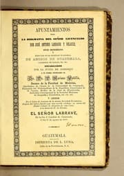 Tapa de Apuntamientos para la biografia del señor licenciado don José Antonio Lavarre y Velazco