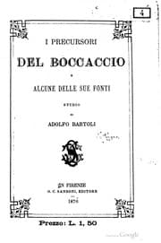 Tapa de I precursori del Boccaccio e alcune delle sue fonti