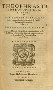 Tapa de Theophrasti ... De historia plantarum