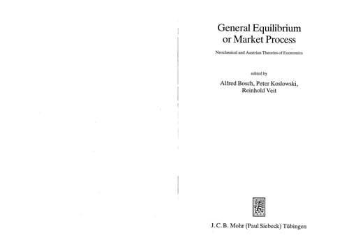 Tapa de General equilibrium or market process