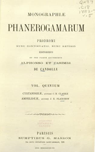 Tapa de Monographiæ phanerogamarum