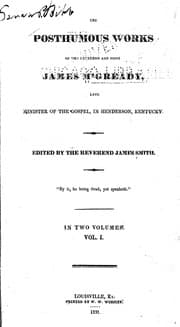 Tapa de The posthumous works of the reverend and pious James M'Gready
