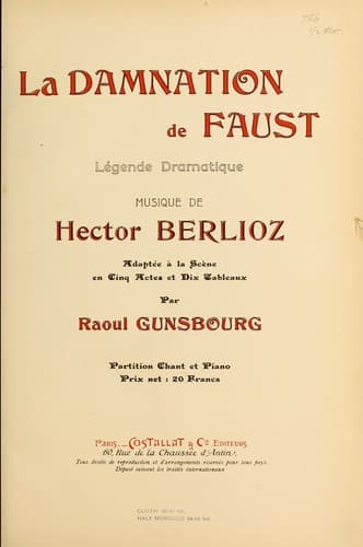 Tapa de La damnation de Faust