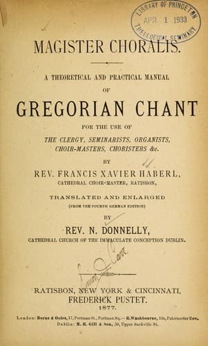 Tapa de Magister choralis