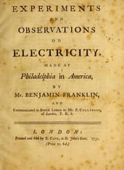 Tapa de Experiments and observations on electricity