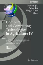 Tapa de Computer and Computing Technologies in Agriculture IV