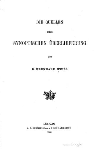 Tapa de Die Quellen der synoptischen Überlieferung