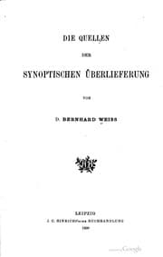 Tapa de Die Quellen der synoptischen Überlieferung