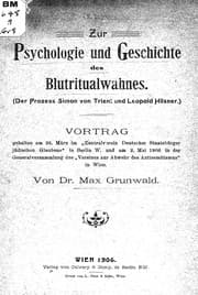 Tapa de Zur Psychologie und Geschichte des Blutritualwahnes (Der Prozess Simon von Trient und Leopold Hilsner.)
