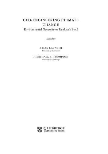 Tapa de Geo-engineering climate change
