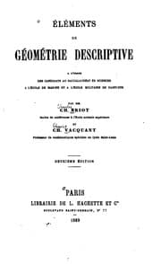 Tapa de Éléments de géométrie descriptive