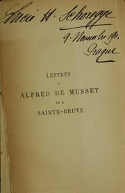 Tapa de Lettres à Alfred de Musset et à Sainte-Beuve