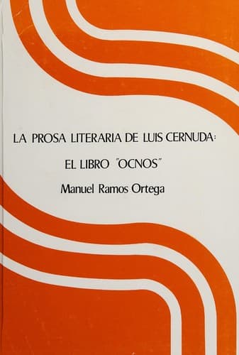 Tapa de La prosa literaria de Luis Cernuda, el libro Ocnos