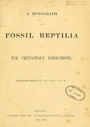 Tapa de A monograph on the fossil Reptilia of the Cretaceous formations