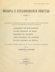 Tapa de Moschopuli in Batrachomyomachiam commentarii