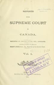 Tapa de Reports of the Supreme Court of Canada