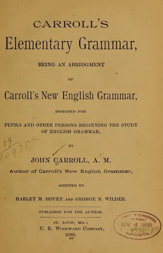 Tapa de Carroll's elementary grammar