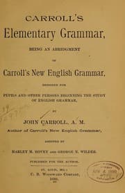 Tapa de Carroll's elementary grammar