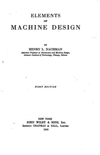 Tapa de Elements of machine design