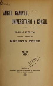 Tapa de Angel Ganivet, universitario y cónsul