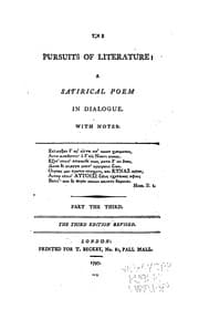 Tapa de The Pursuits of Literature: A Satirical Poem in Four Dialogues. With Notes ..