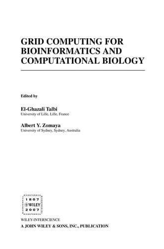 Tapa de Grid computing for bioinformatics and computational biology