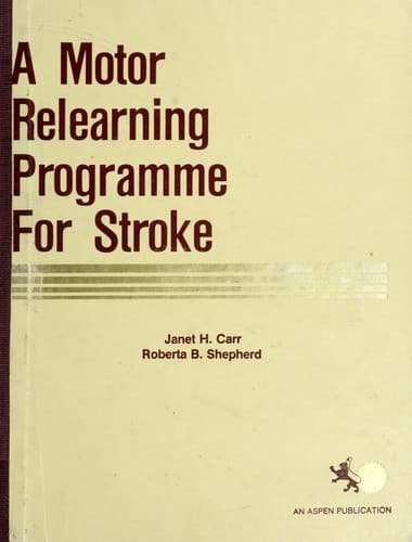 Tapa de A motor relearning programme for stroke
