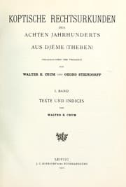 Tapa de Koptische Rechtsurkunden des achten Jahrhunderts aus Dj eme (Theben)
