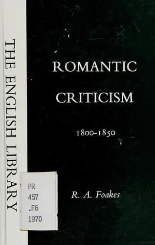Tapa de Romantic criticism, 1800-1850