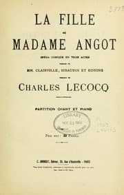 Tapa de La fille de Madame Angot