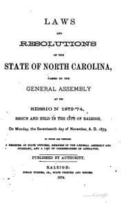 Tapa de Laws and resolutions of the State of North Carolina, passed by the General Assembly at its session